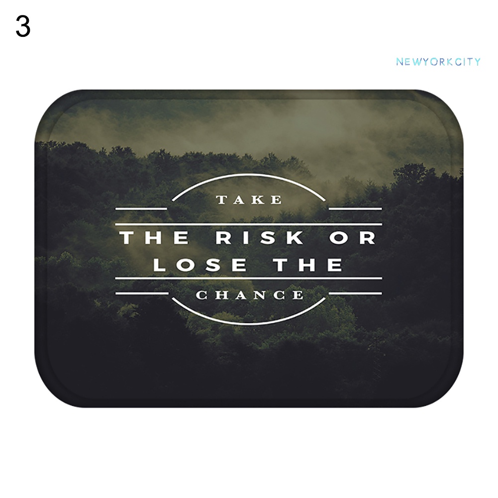 Thảm lót cửa chùi chân Chống Trượt In Chữ Độc Đáo Kích Thước 40x60cm