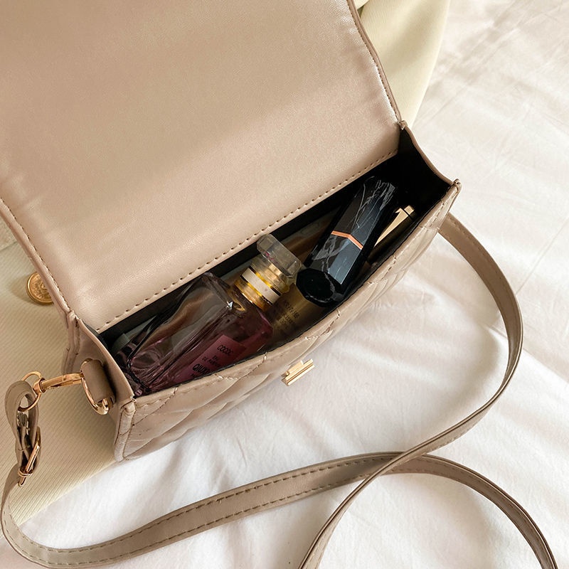 Túi đeo chéo IELGY đựng điện thoại mềm họa tiết hình thoi đơn giản dễ phối đồ tùy chọn màu sắc cho nữ