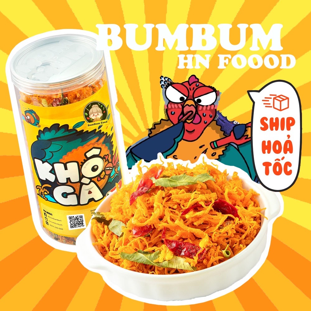 Khô Gà Lá Chanh 300g BUMBUM đồ ăn vặt Hà Nội vừa ngon vừa rẻ