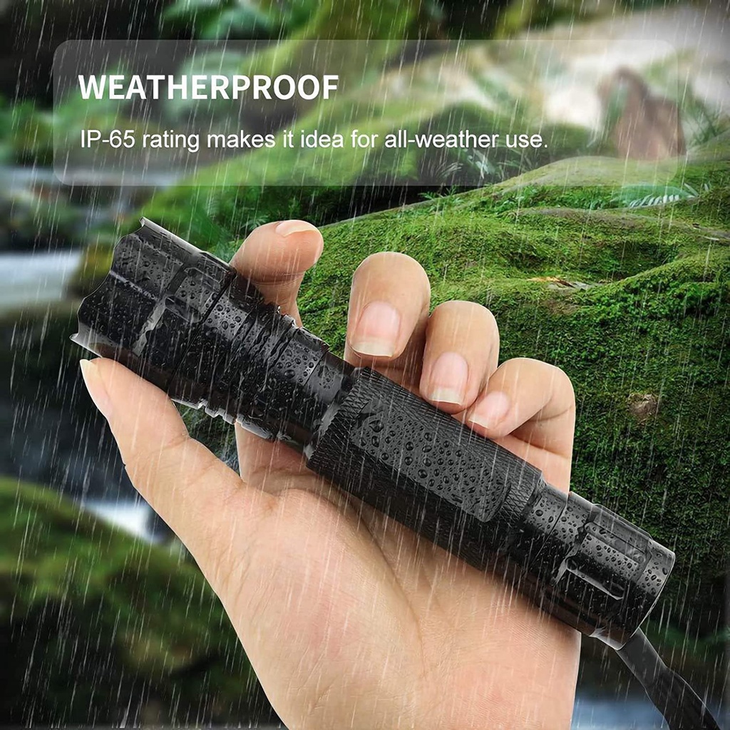 Đèn Pin Chiến Thuật 2200 Lumens Màu Đen Có Công Tắc Bật Tắt Picatinny Kèm Điều Khiển Từ Xa
