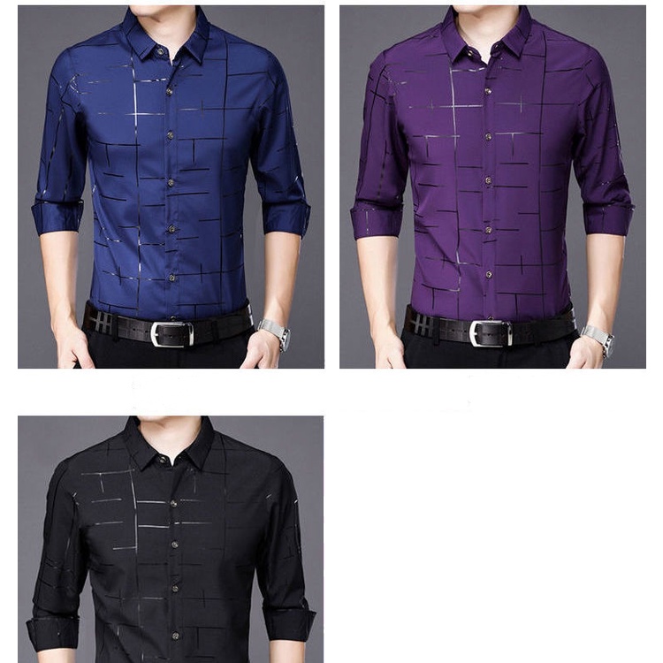 Áo Sơ Mi Nam Dài Tay In Họa Tiết Mới Size M-3XL