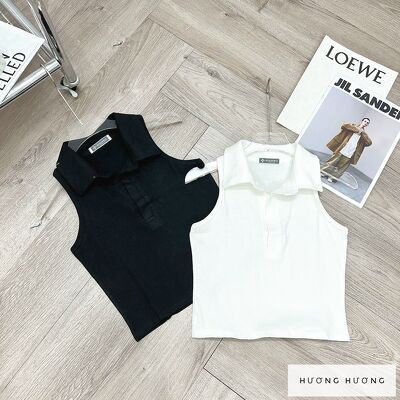 Áo cổ đức sát nách dáng croptop