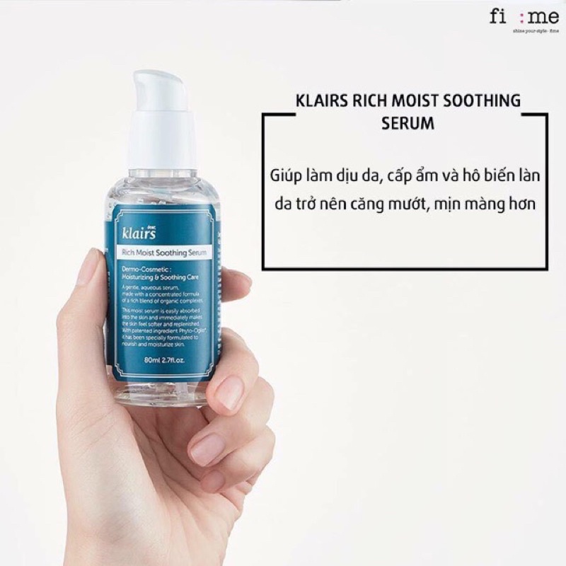 Serum Dưỡng Ẩm Sâu Klairs Rich Moist Soothing Serum 80ml