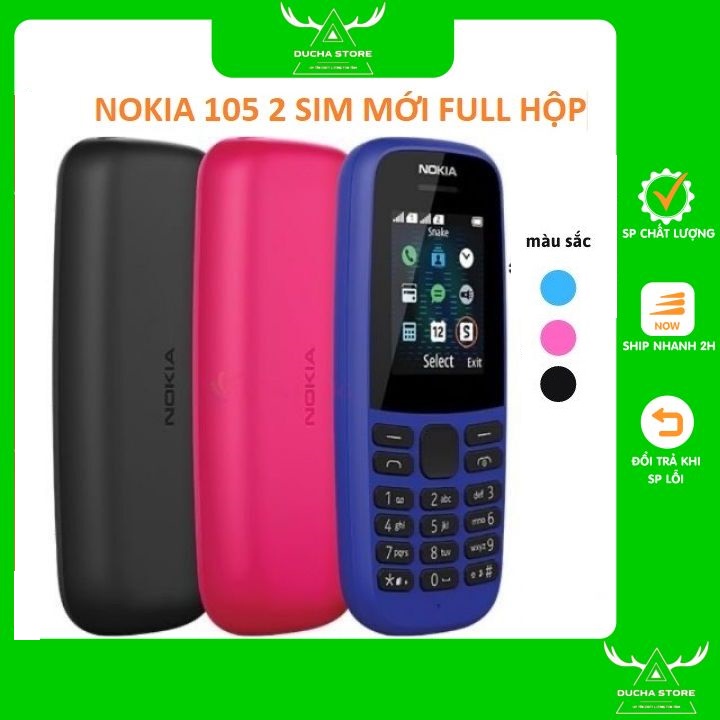 Nokia 105 2019 2 sim mẫu mới nhất, Điện thoại nokia có pin sạc mới 100%