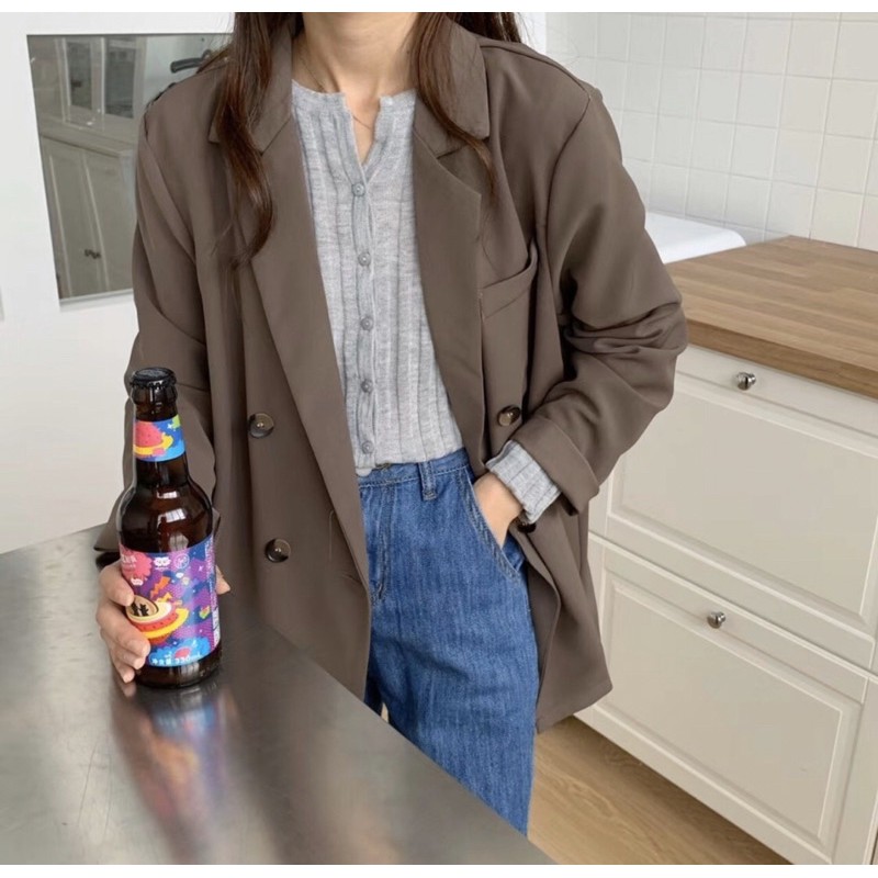 Áo blazer 1 lớp phiên bản 1 lớp chất mát