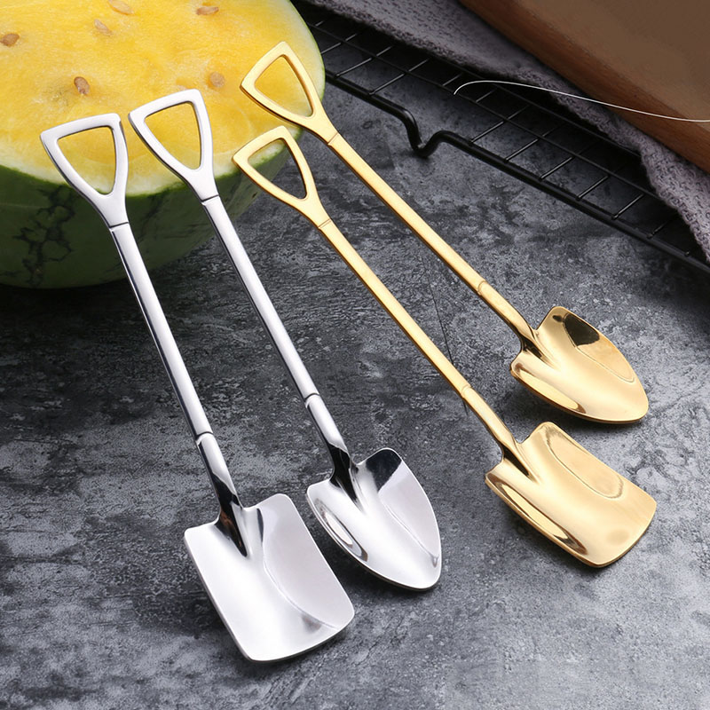 Muỗng Cà Phê Thiết Kế Hình Xẻng Làm Từ Thép Không Gỉ Sử Dụng Tiện Lợi