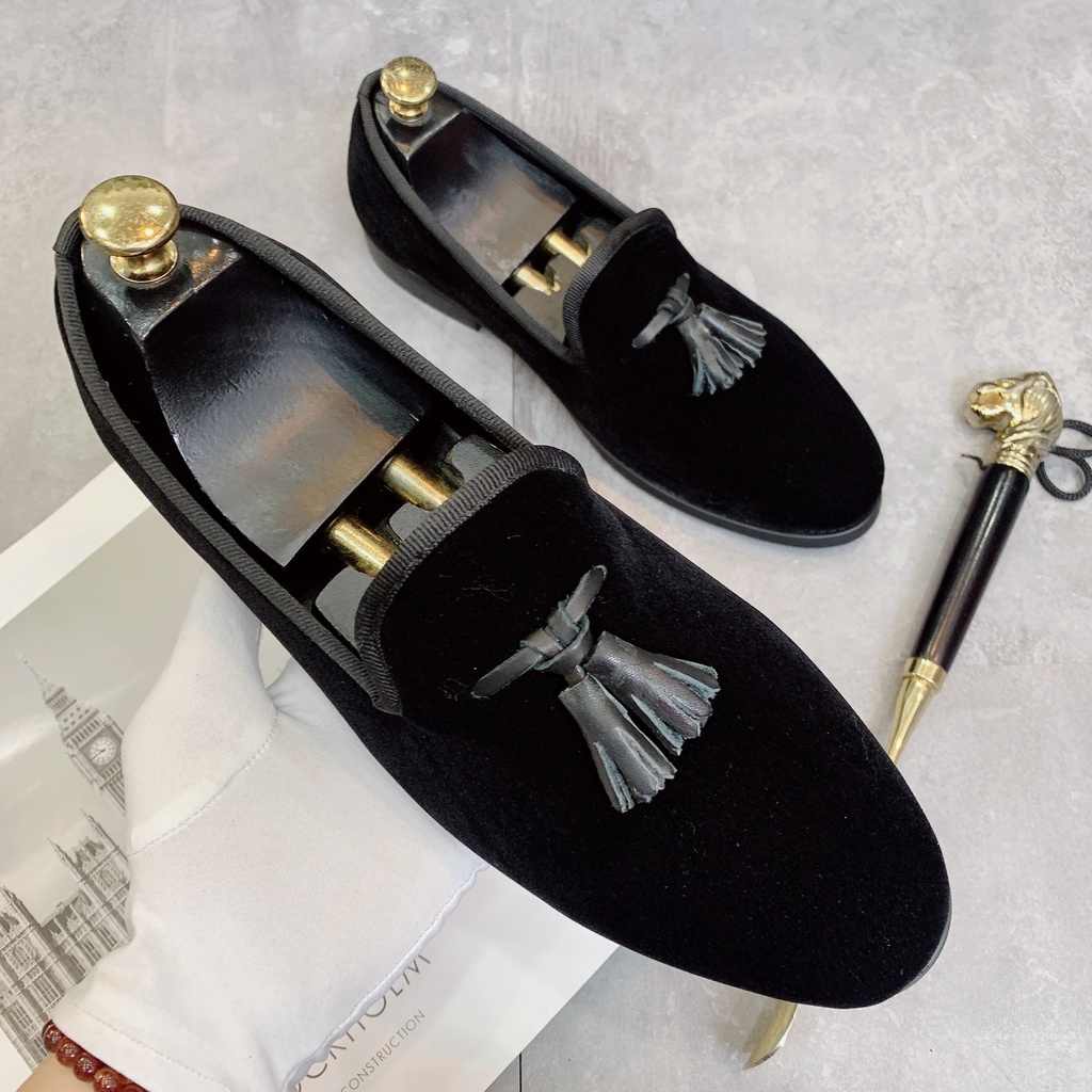Giầy tây, giày da nam chất nhung cao cấp, kiểu dáng loafer : 101