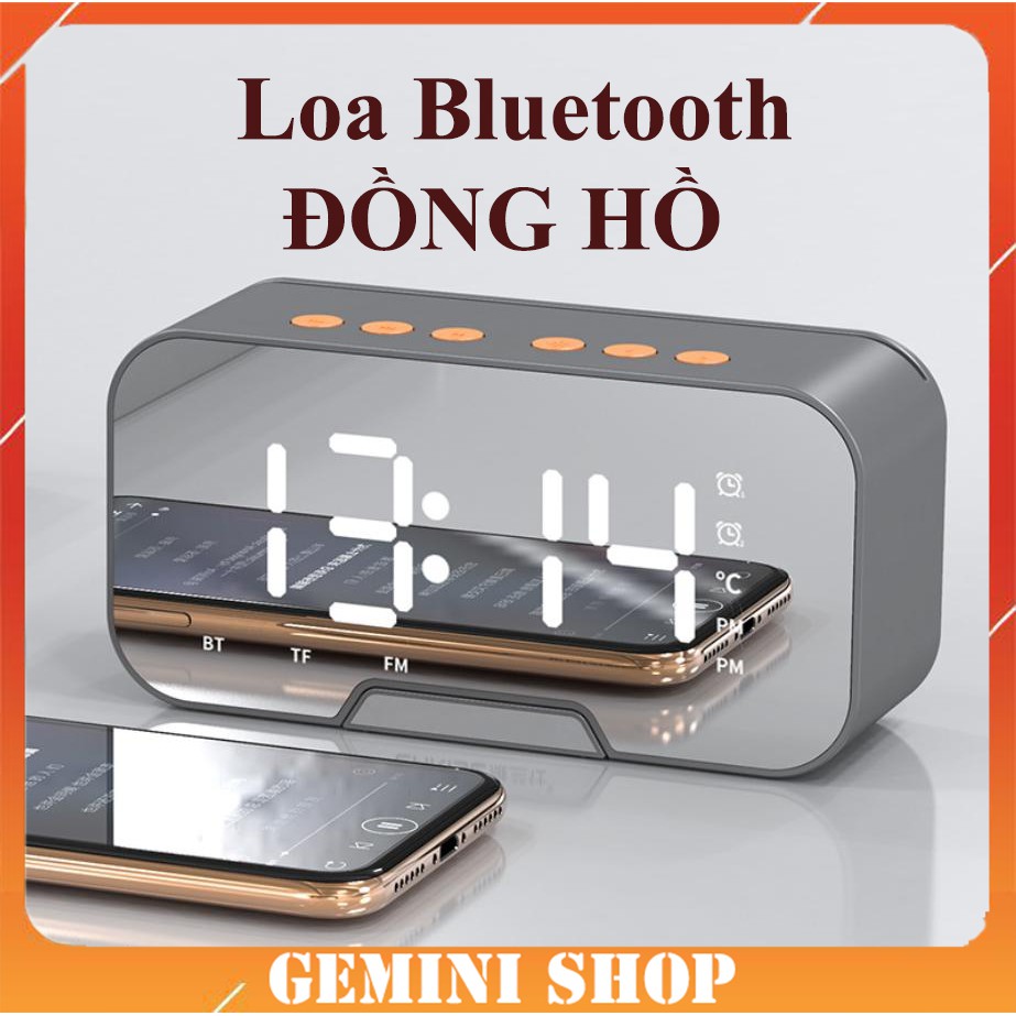 Loa bluetooth kiêm đồng hồ báo thức nghe đài FM Màn hình tráng gương G10