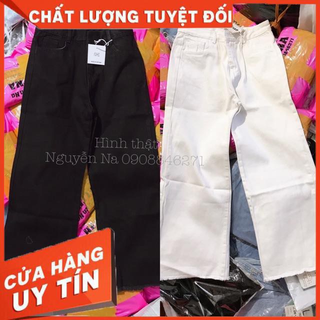 Quần JEANS ỐNG RỘNG ĐEN- [hình thật Chính Chủ | BigBuy360 - bigbuy360.vn