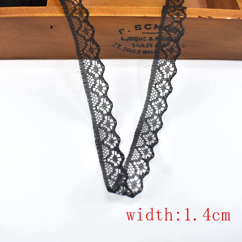 10m Vải Ren Cotton Polyester Màu Đen 14 Phong Cách Dùng May Đồ Lót DIY