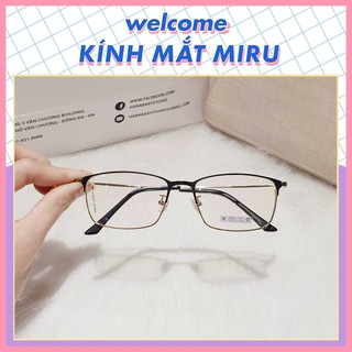 Gọng kính cận  MIRU mắt chữ nhật kim loại hot trend BTS hè 9042