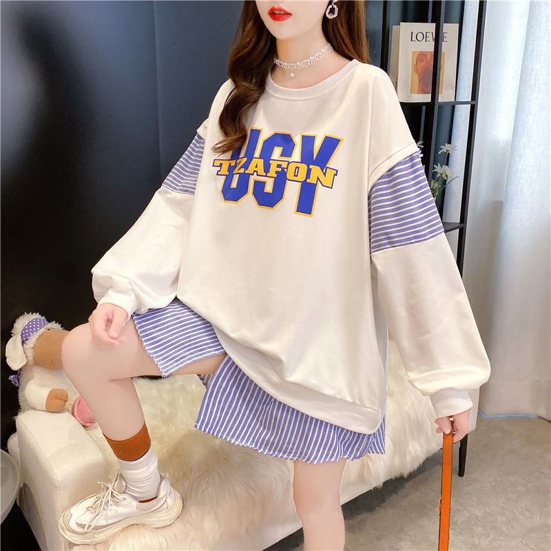 Áo Sweater Dáng Dài Form Rộng Thời Trang Xuân Thu 2021