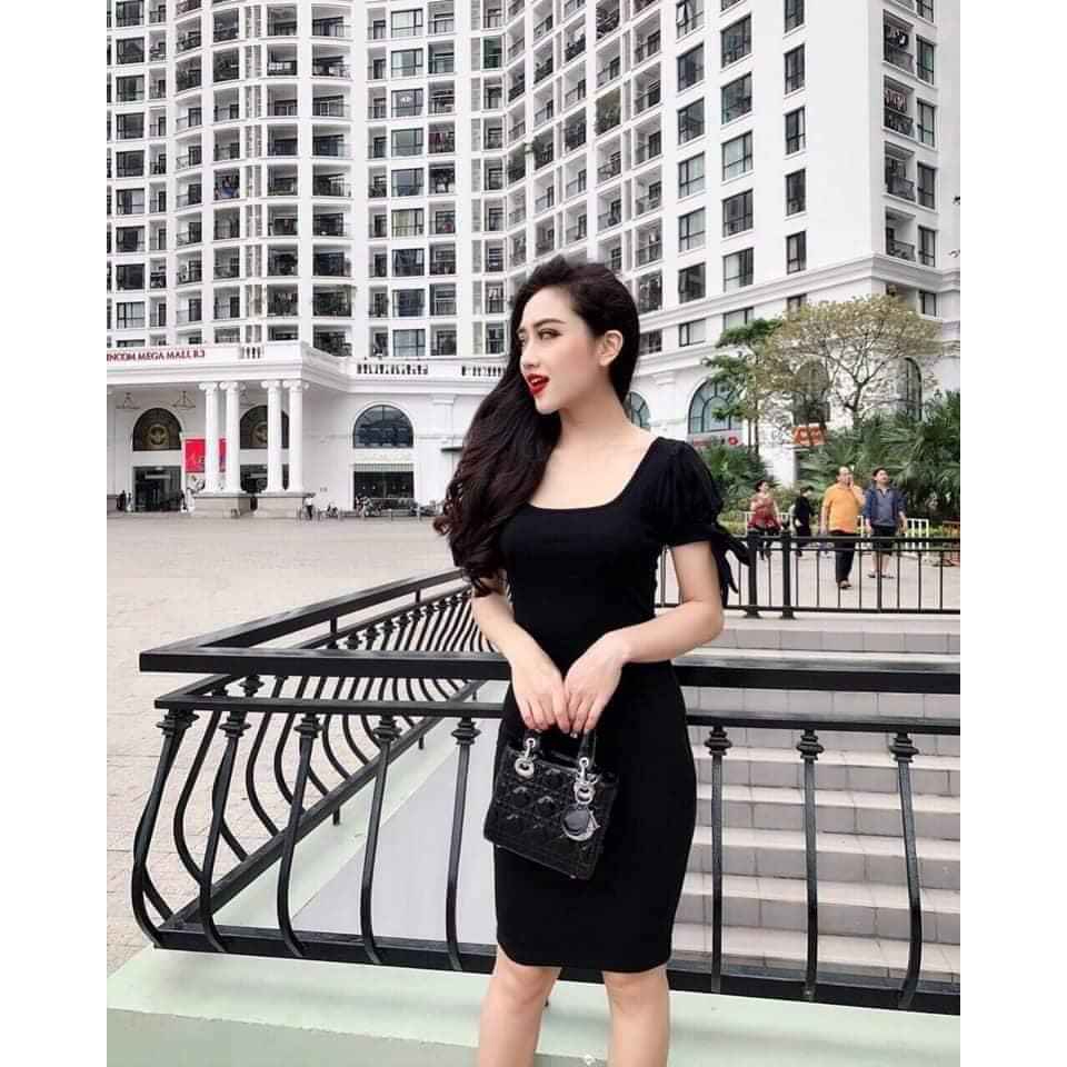 Váy body buộc tay nơ