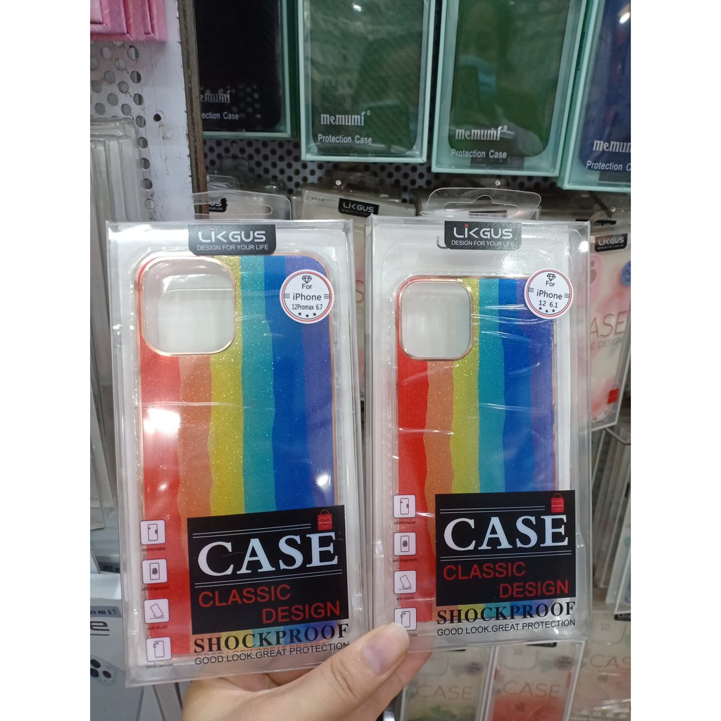 iPhoen 12/12 Pro Max_Ốp lưng Likgus nhũ kim tuyến cầu vòng ( kèm ảnh thật)