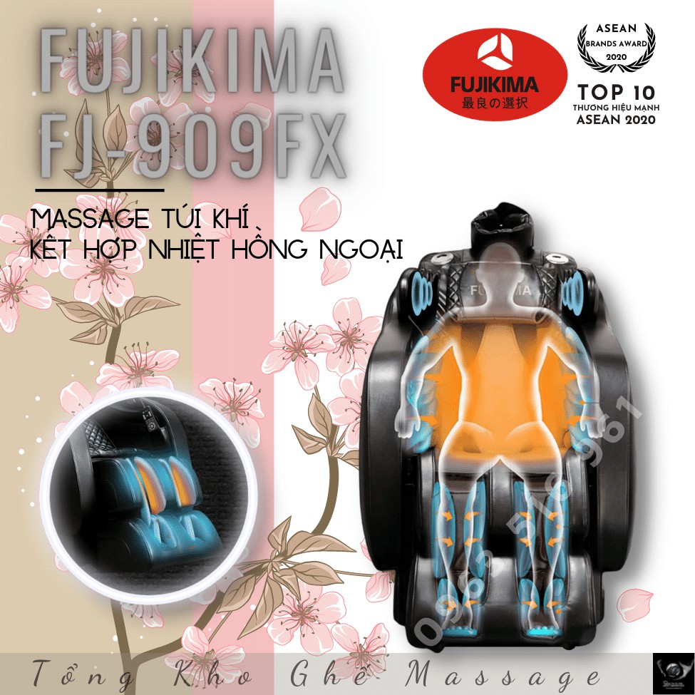 [Liên hệ ngay nhận giá tốt nhất] Ghế Massage FUJIKIMA FJ-909FX Trị liệu Hồng ngoại, Xoa Bóp Ấn Huyệt Giảm Đau Xương Khớp
