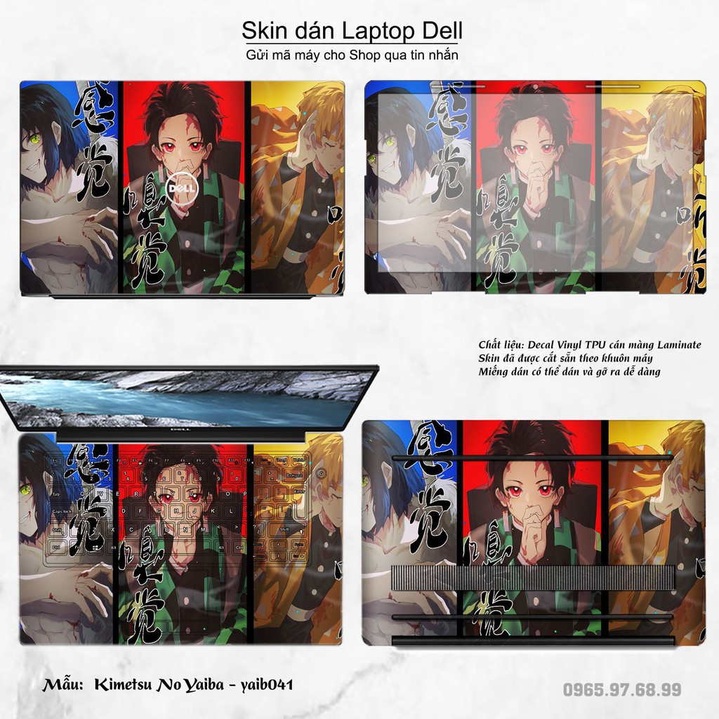 Skin dán Laptop Dell in hình Kimetsu No Yaiba nhiều mẫu 2 (inbox mã máy cho Shop)