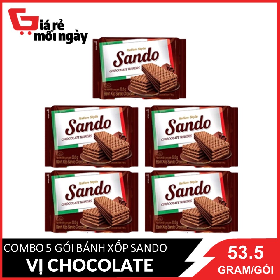 Combo 5 Bánh xốp Sando Chocolate 53.5gx5