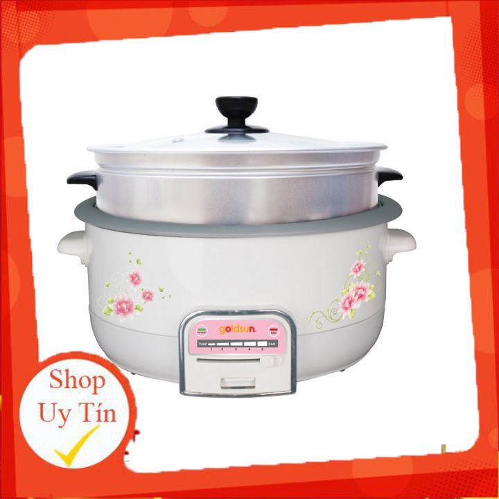 Nồi Lẩu Điện GOLDSUN Có Khay Hấp Dung Tích 3l, Công Suất 1300W MC-GAL368 Siêu Tốt