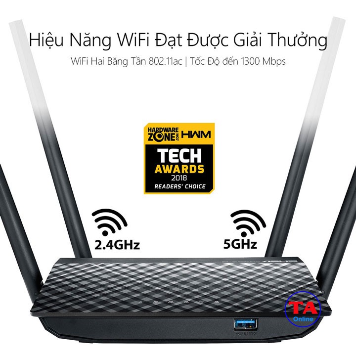 Bộ phát wifi ASUS RT-AC1300UHP - Băng tần kép - Chuẩn AC1300. | BigBuy360 - bigbuy360.vn