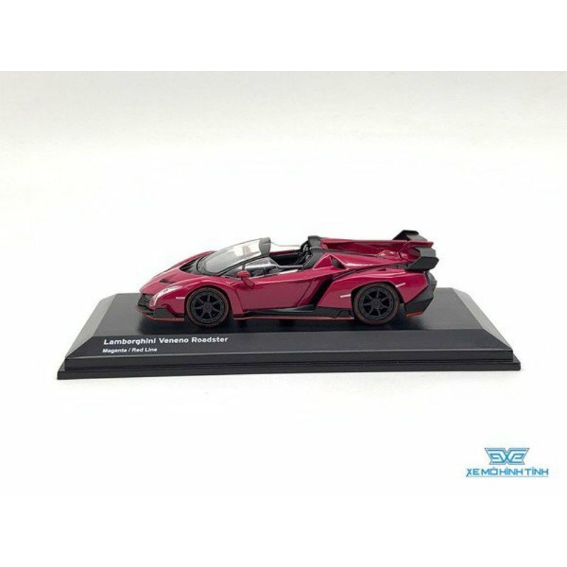 Xe Mô Hình Lamborghini Veneno Roadster 1:64 Kyosho (Hồng)