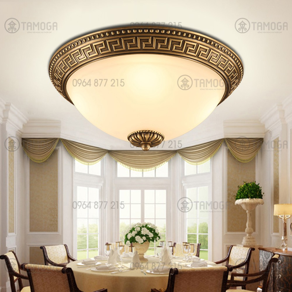 Đèn mâm ốp trần cổ điển HAPOVA LEWIN C022 đường kính 500mm