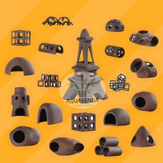 Đồ chơi tép thuỷ sinh - đồ chơi cá tép gốm