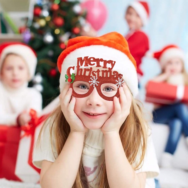 1 Khung Kính Bằng Giấy Hình Ông Già Noel / Cây Thông Vui Nhộn Trang Trí Giáng Sinh / Năm Mới / Quà Tặng Cho Bé