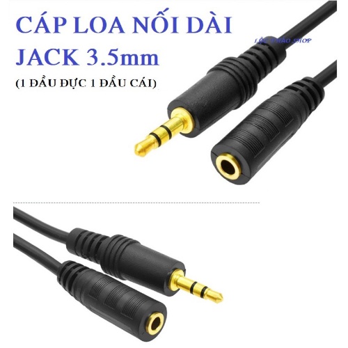 Cáp nối dài tai nghe loa âm thanh audio aux jack 3.5mm dây dài 1.5m, 3m, 5m cho điện thoại máy tính laptop máy nghe nhạc