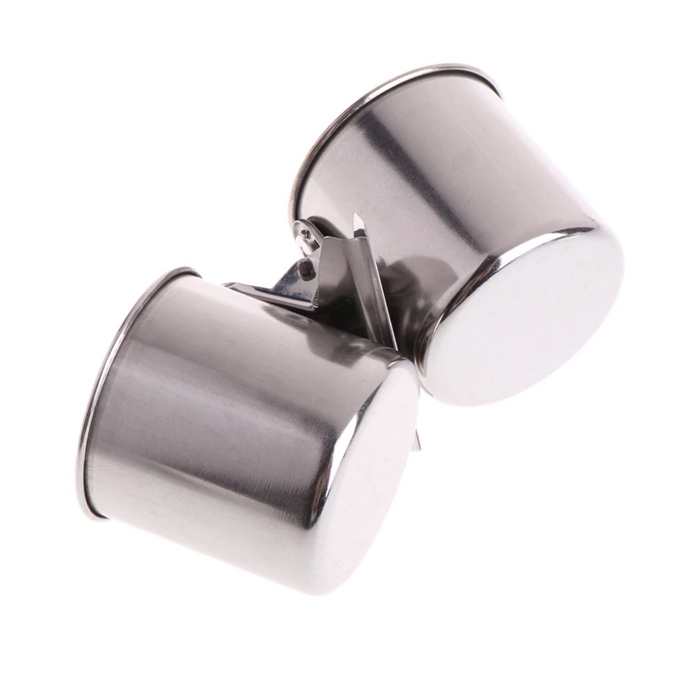 Cốc inox kẹp cầu đứng cho Vẹt (máng ăn uống)