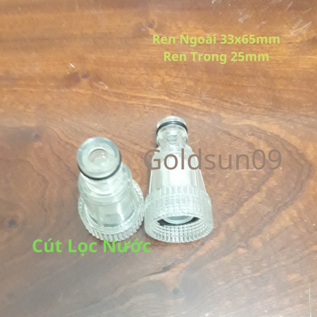 Cút Lọc Nước Máy Rửa Xe Cao Áp Gia Đình Mini  Kích Thước:33x65mm (Ren Trong 25mm) Bằng Nhựa-goldsun79