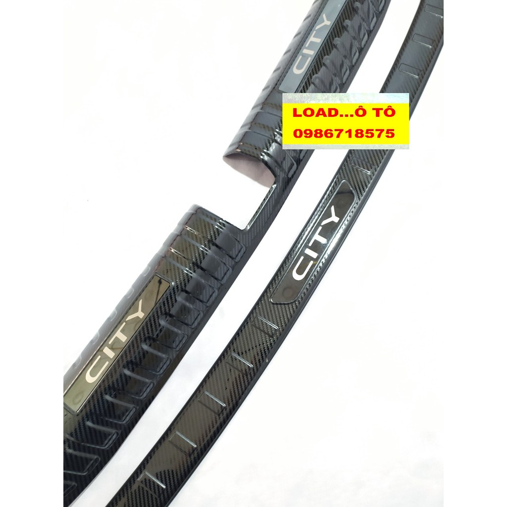 Ốp Bậc Cửa, Nẹp Bước Chân Xe Honda City 2022-2021 Vân Carbon Cao Cấp