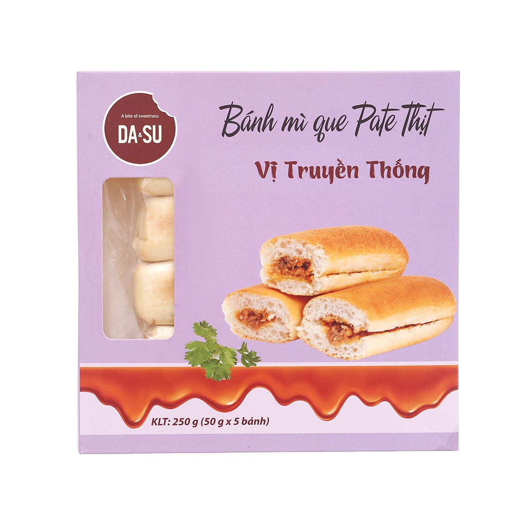 Bánh mì que pate thịt truyền thống Da&amp;su hộp 250g