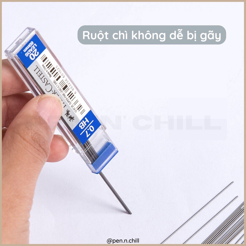 Ruột bút chì bấm 0.5mm 0.7mm Faber Castell super fine HB 2B