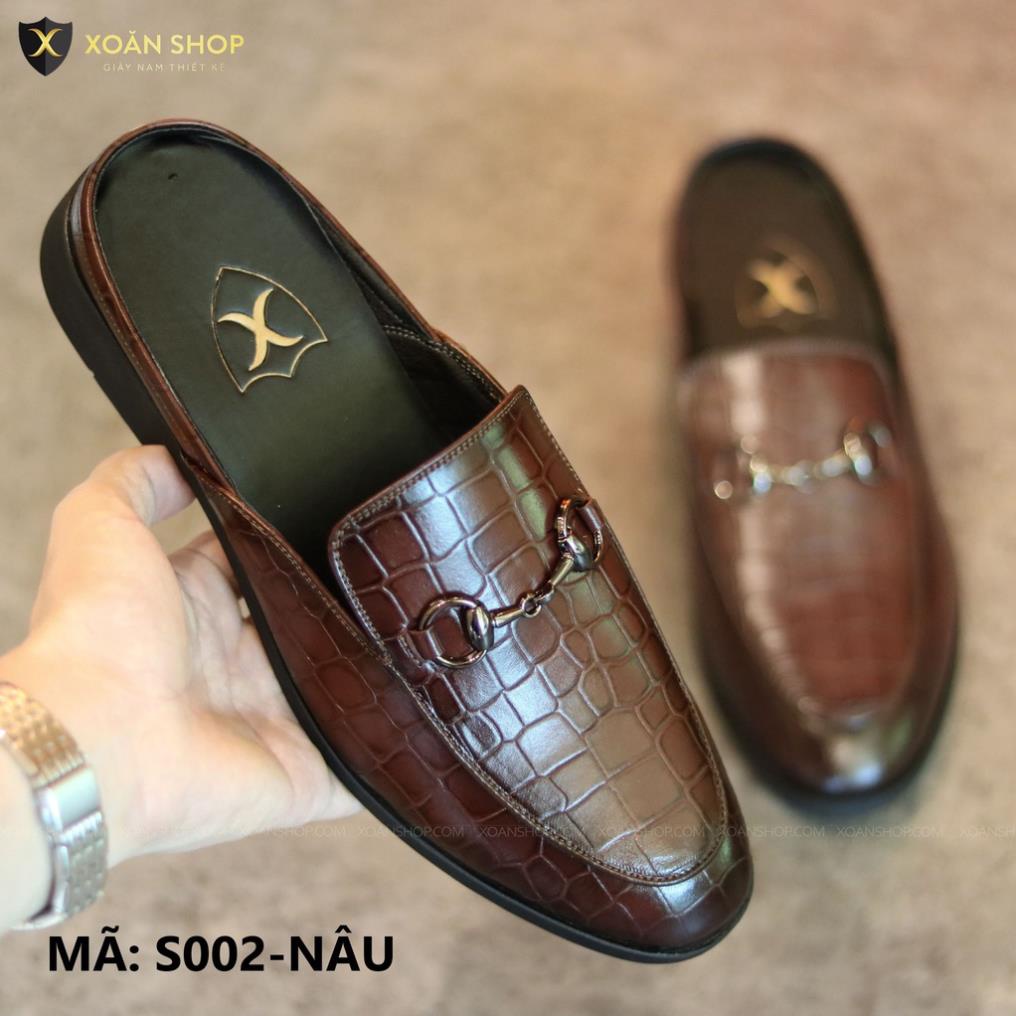 Sục nam da bò - giày hở gót nam - lịch lãm  mã s002