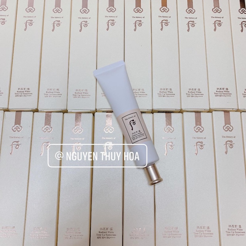 Kem chống nắng dưỡng trắng nâng tone da trắng hồng Whoo Radiant White Tone Up Sunscreen