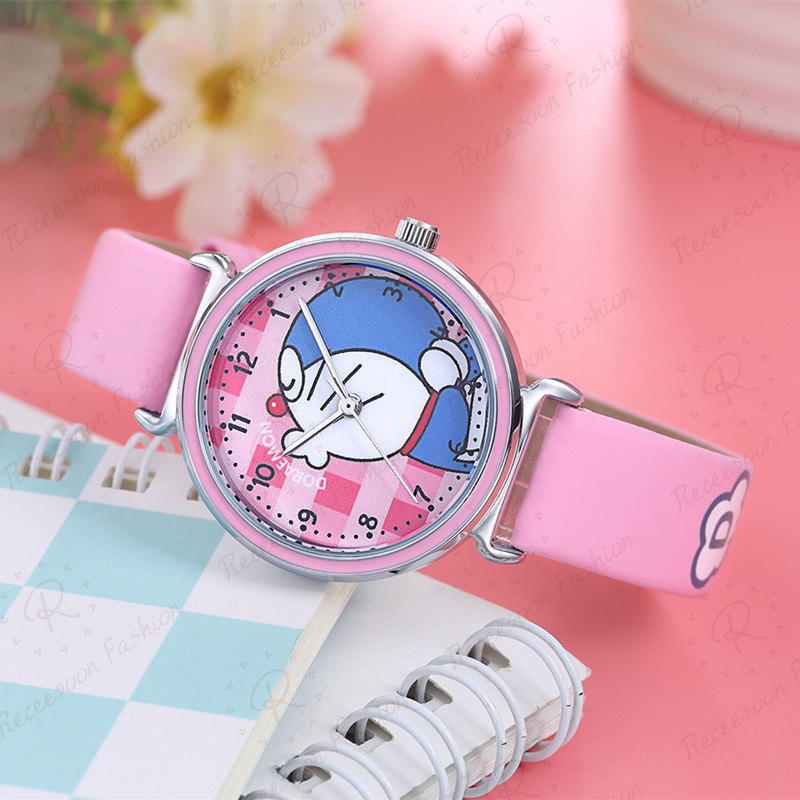 Đồng hồ thiết kế máy thạch anh có dây bằng da họa tiết Doraemon | BigBuy360 - bigbuy360.vn