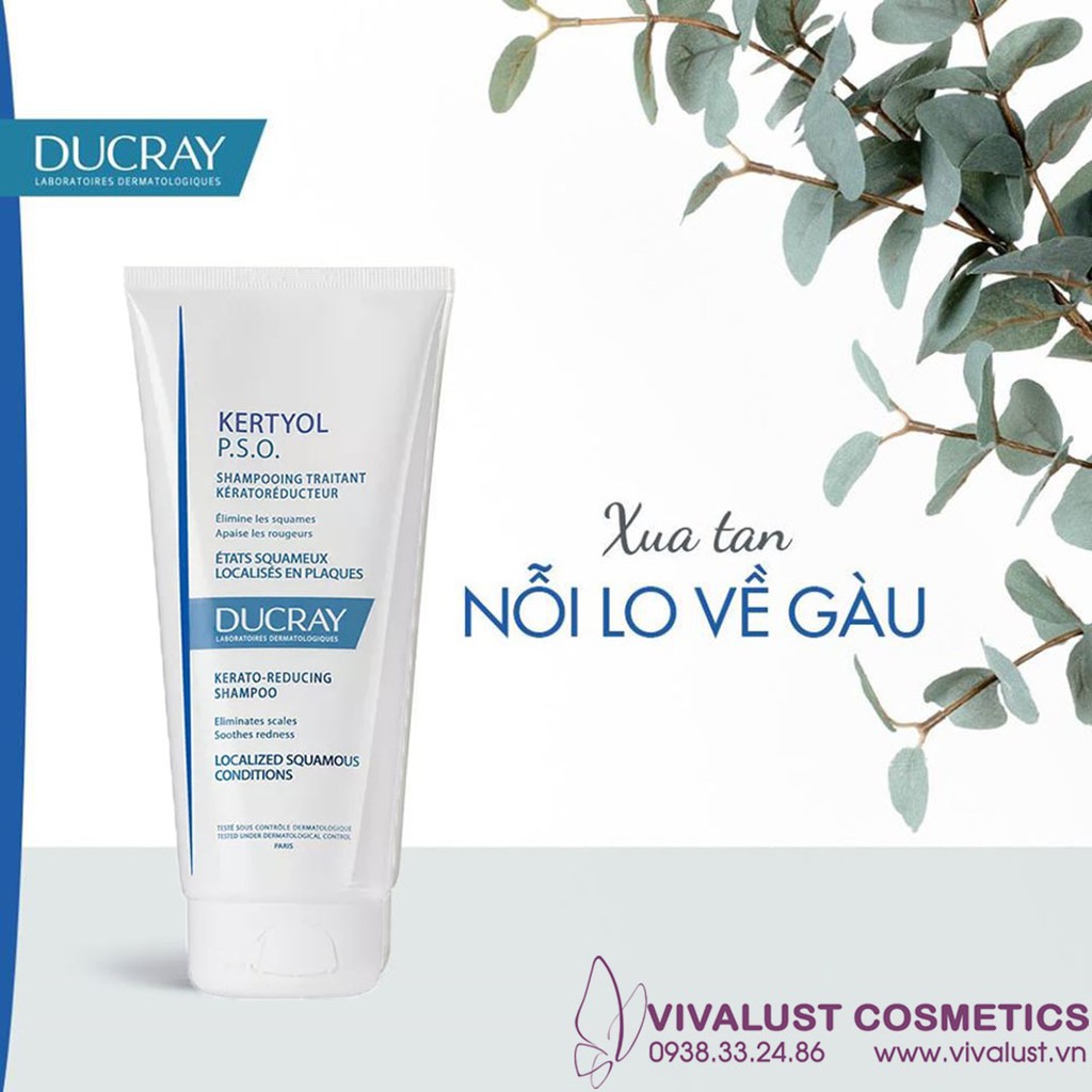 Dầu Gội DUCRAY Kertyol PSO Shampoo - Giảm Gàu Mảng, Vảy Nến