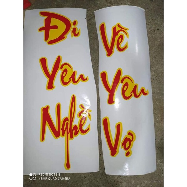 Tem thơ chữ dán xe tải