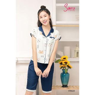 ST8624 BỘ PIJAMAS LỤA ÁO CỘC QUẦN NGỐ