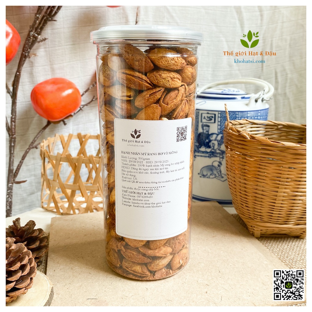 500G Hạnh Nhân Mỹ Nhập Khẩu Rang Bơ Vỏ Mỏng