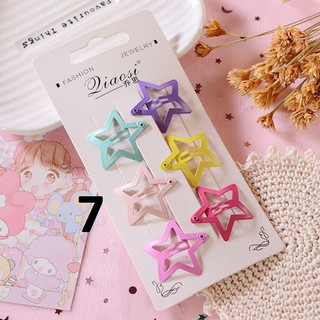Set 6 Kẹp Tóc Sắc Màu Dễ Thương