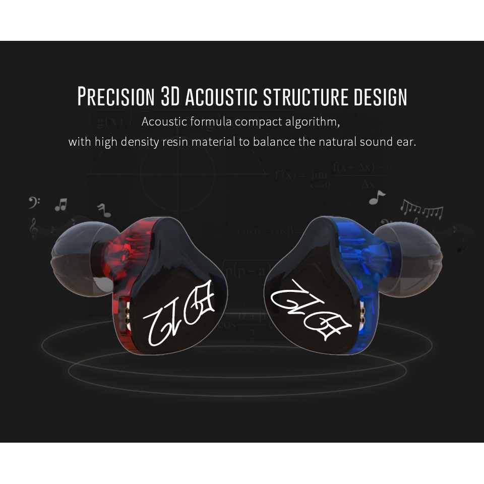 KZ ED12 Custom Style Earphone Detachable Cable In Ear Audio Monitors Noise Isolating HiFi Music Sports Earbuds