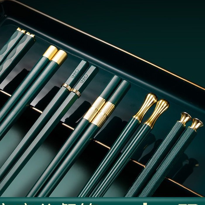 Set 6 hoặc 8 đôi đũa xanh gia đình sợi thủy tinh chống trượt chống mốc