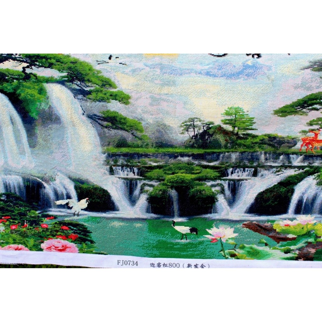 Tranh Thêu Thành Phẩm (1m90x80cm Thêu chữ Thập : Sơn Thủy Hữu Tình )