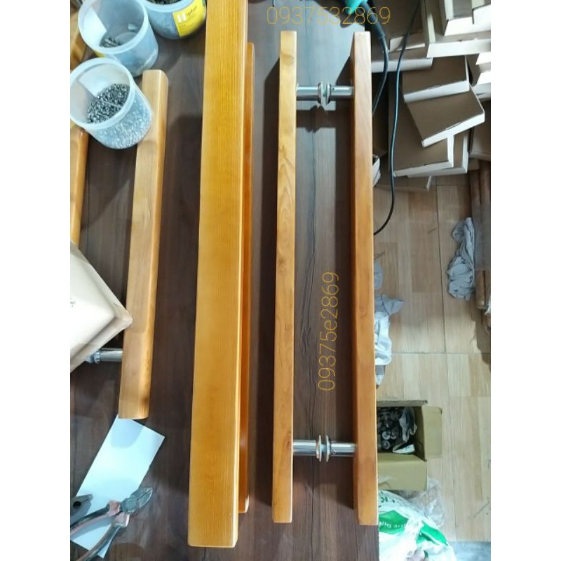 Tay nắm gỗ cửa kính bản lề san_tay nắm bản lề thủy lực( bản 3-6cm gỗ sồi cao cấp của Nga)