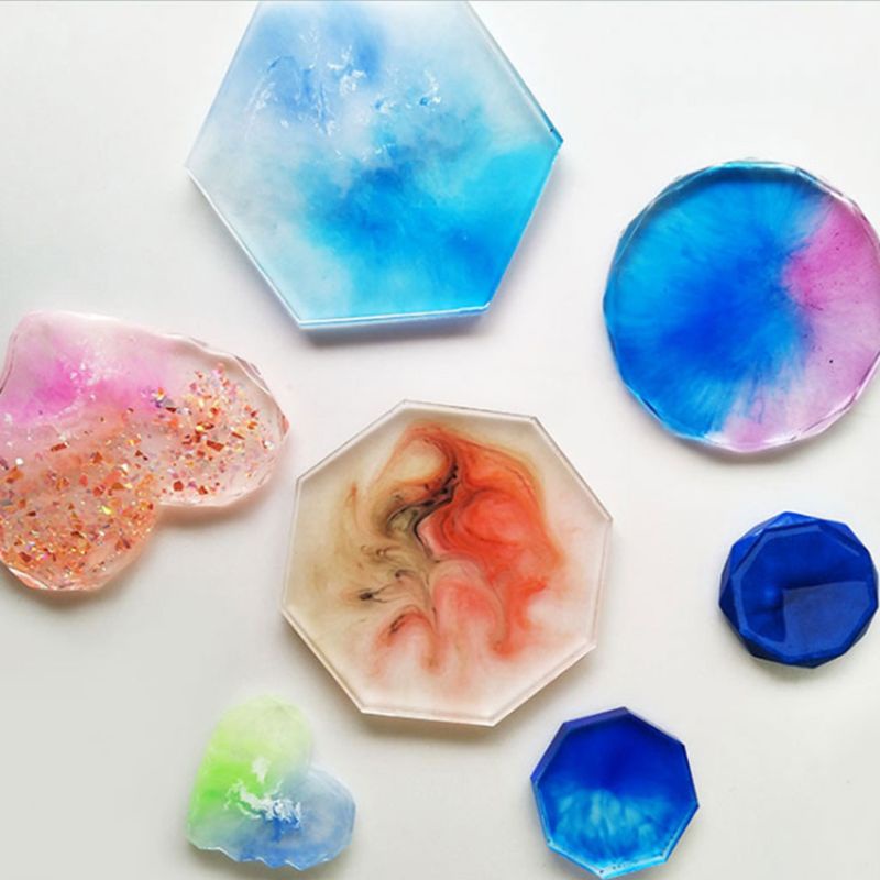 Sa Set 4 / 6 Khuôn Làm Đế Lót Ly Bằng Nhựa Hình Lục Giác