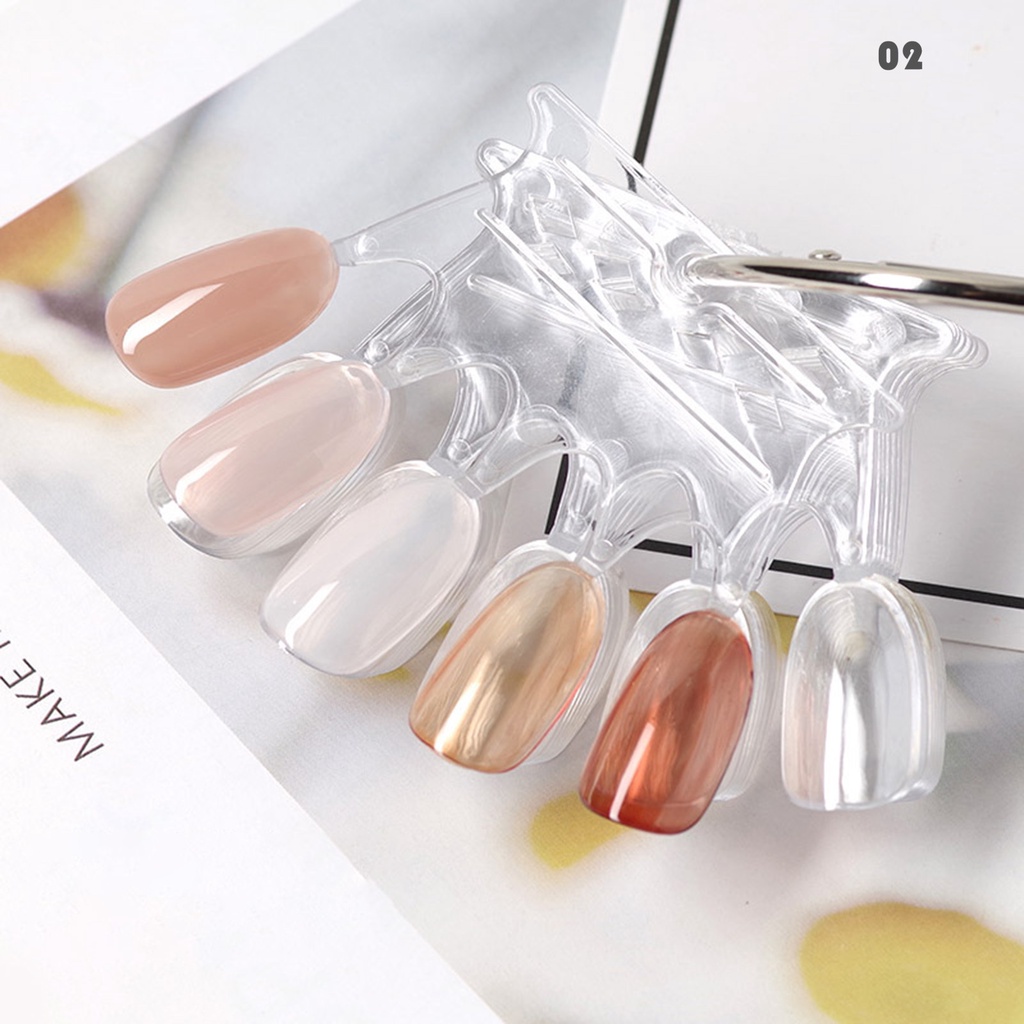 Set 10/50 Thẻ Hình Quạt Bằng Nhựa ABS Trưng Bày Móng Tay Nghệ Thuật
