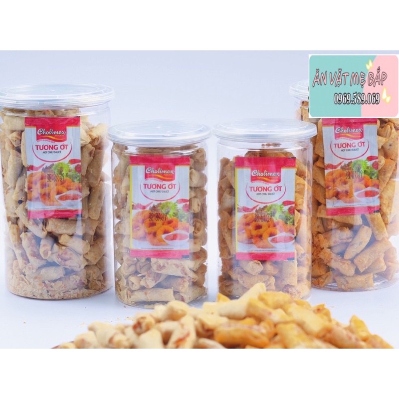 Snack Chả Giò Tôm Đất Vissan - Hũ 300gram - Vị Cay và Không Cay - Shop Mẹ Bắp