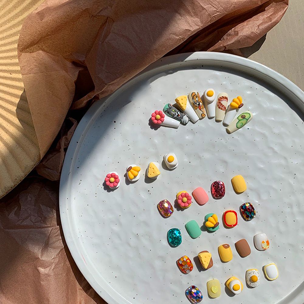 [Hàng mới về] Set 10 phụ kiện trang trí móng tay hình hoạt hình 3D phong cách Nhật Bản đơn giản dễ thương