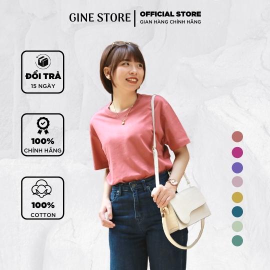 Áo phông nữ form rộng cá tính GINE, 100% Cotton Organic nhiều màu - Bộ màu số 5